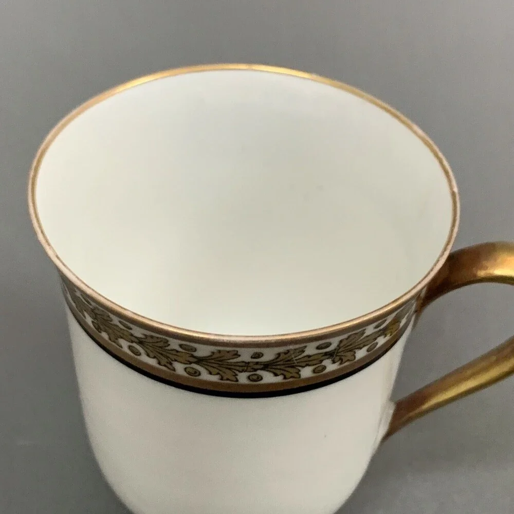 L S &‎ S Limoges France White Gold Trim Cup and Saucer Set